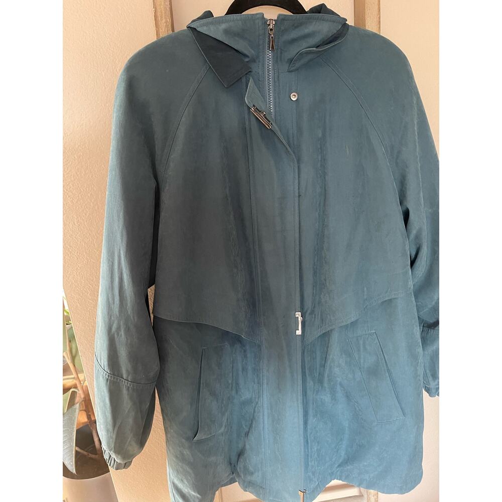 Fleet Street Vintage Teal Longline Coat | Women’s M Spring Jacket Lined Parka